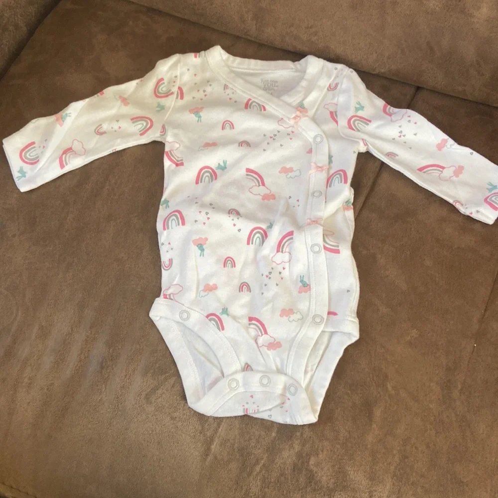 Carters baby girl 2 piece footie outfit; size 6M